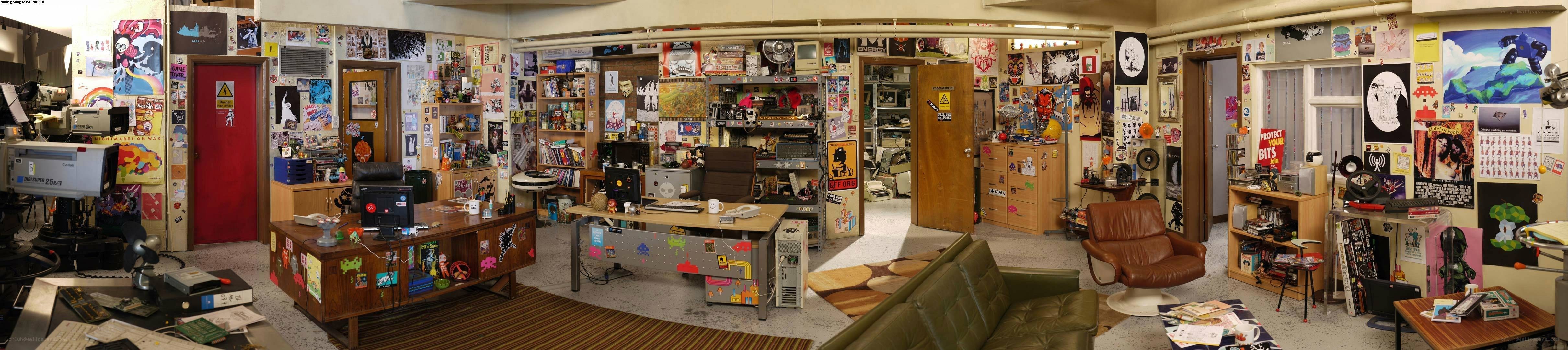 cluttered creative workspace