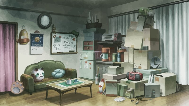 Cluttered Living Room