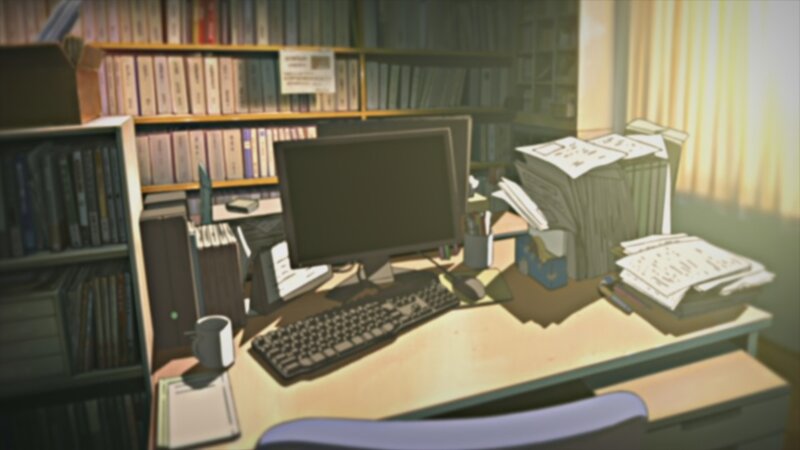 cluttered office desk