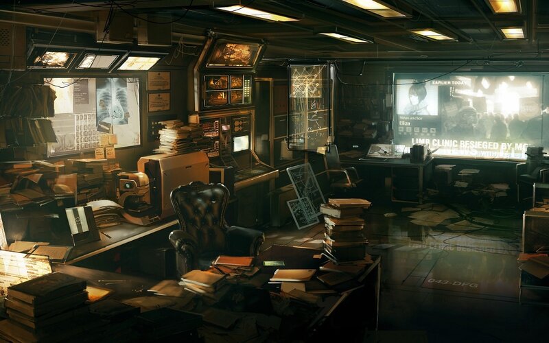 cluttered research lab