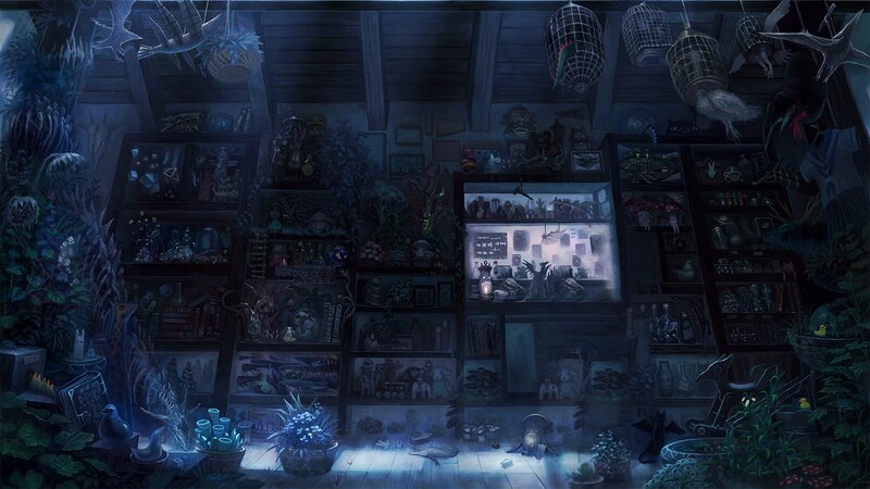 Cluttered Room with Shelves