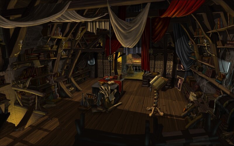 Cluttered Study Room — Brown