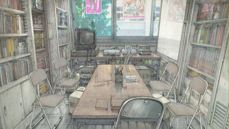 cluttered study room