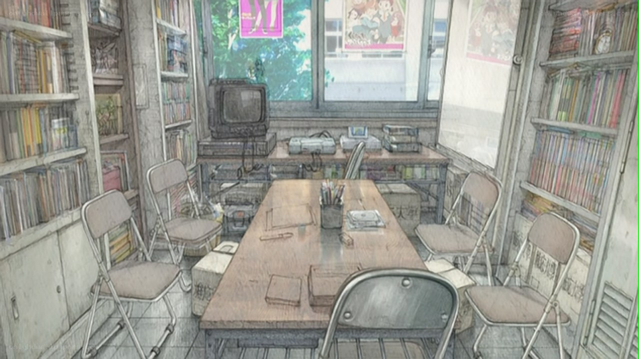 cluttered study room