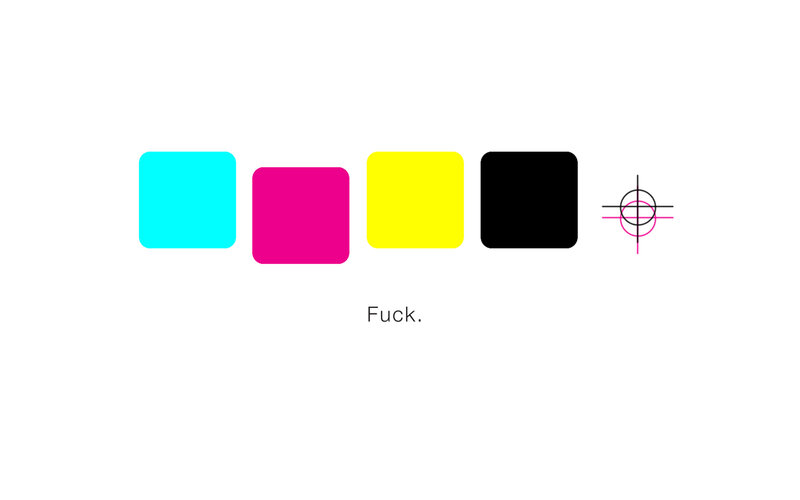 CMYK color swatches with text