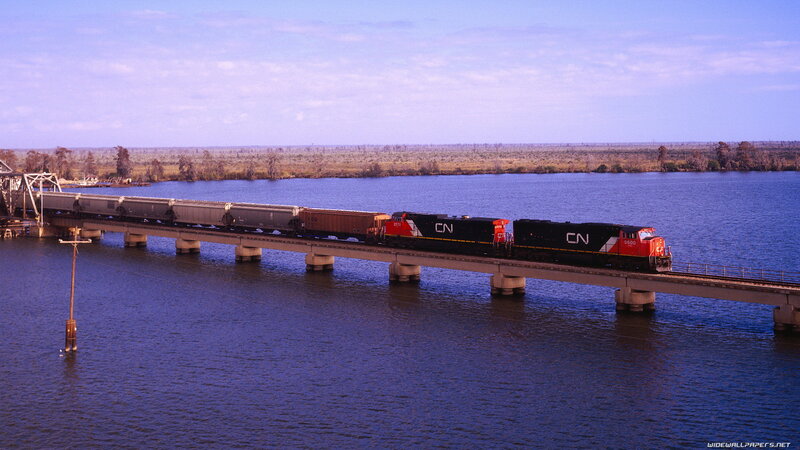 CN Freight Train on Bridge