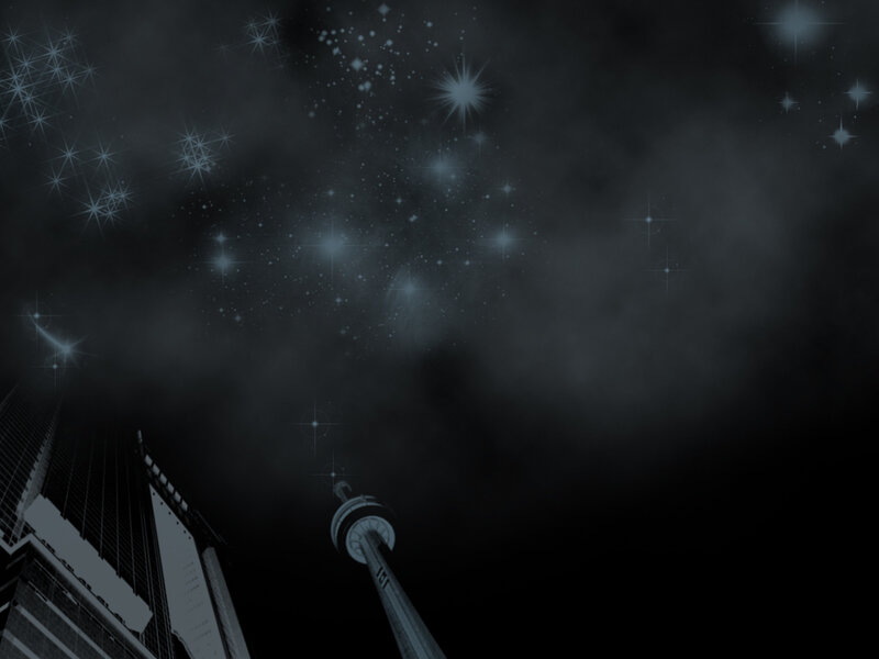 CN Tower at Night — Black, Dramatic