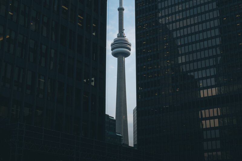 CN Tower Between Buildings