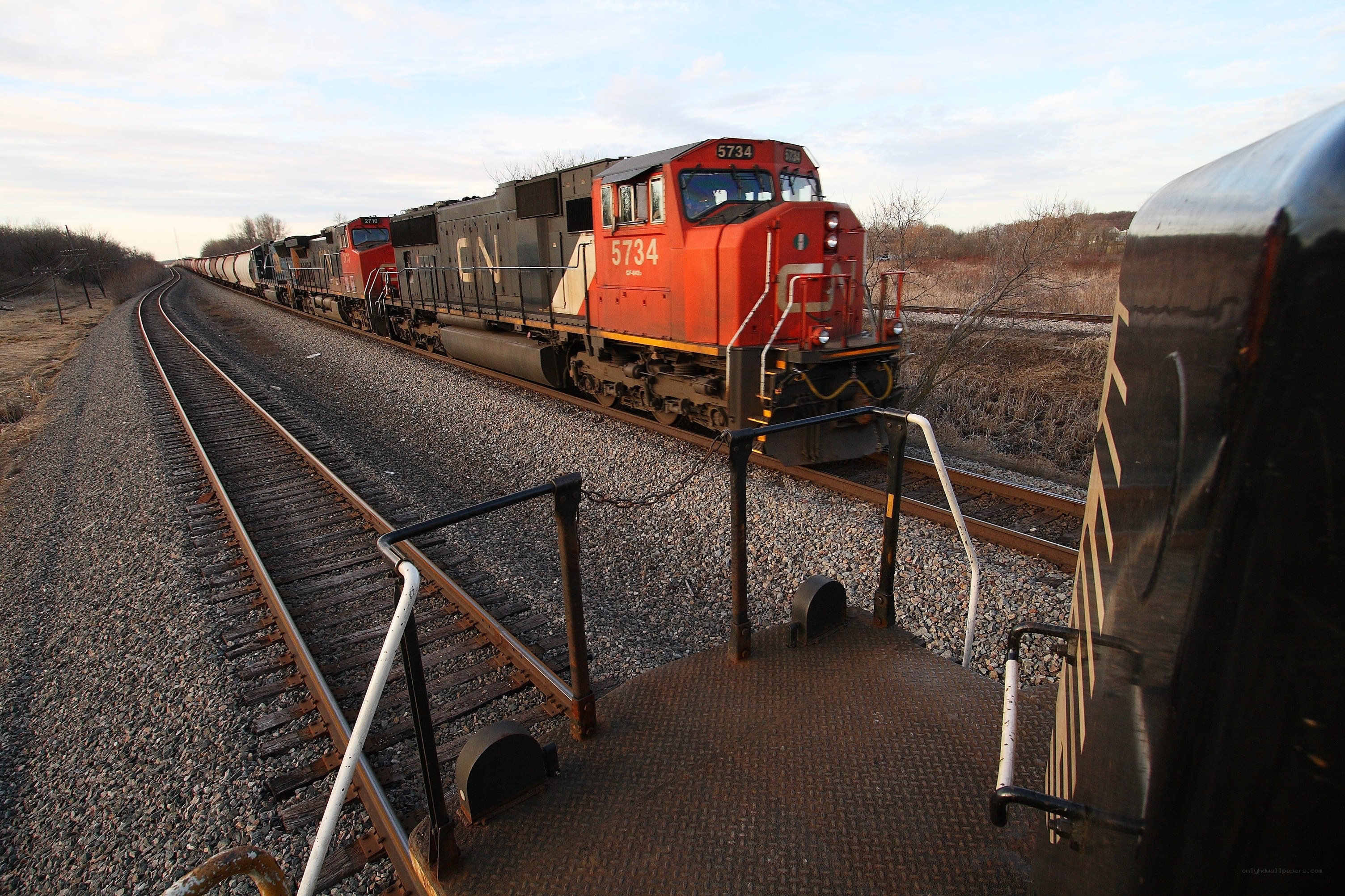 CN train on tracks