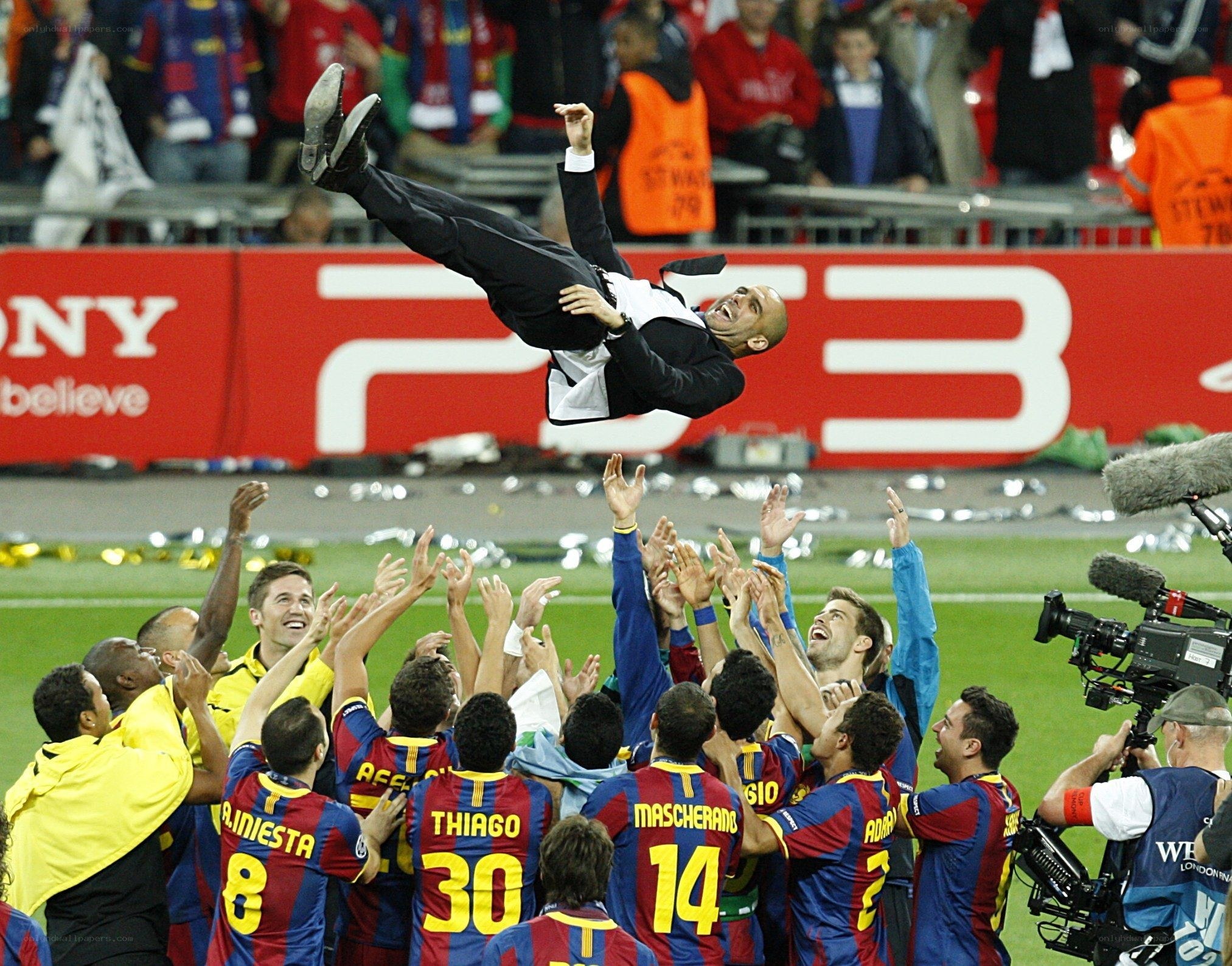 Coach celebration after victory