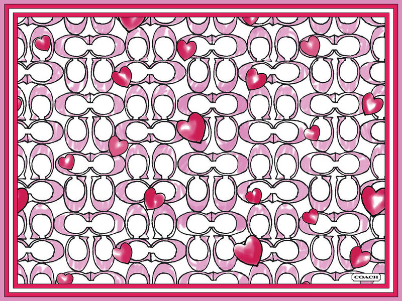 Coach pattern with hearts