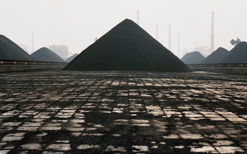 Coal piles at industrial site