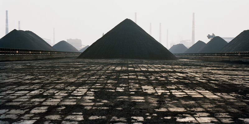 coal piles at industrial site