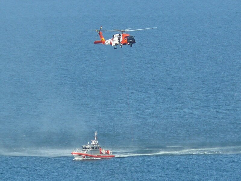 Coast Guard Helicopter and Boat — Blue