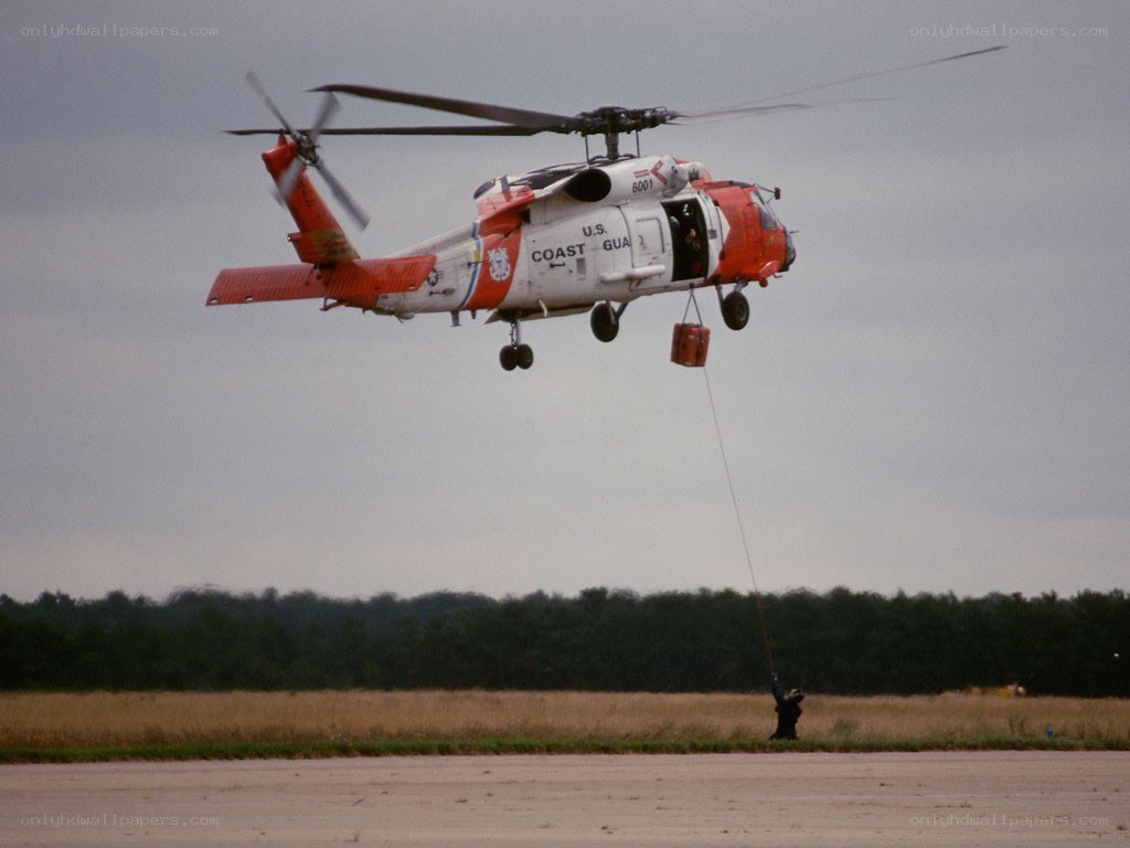 Coast Guard helicopter in flight