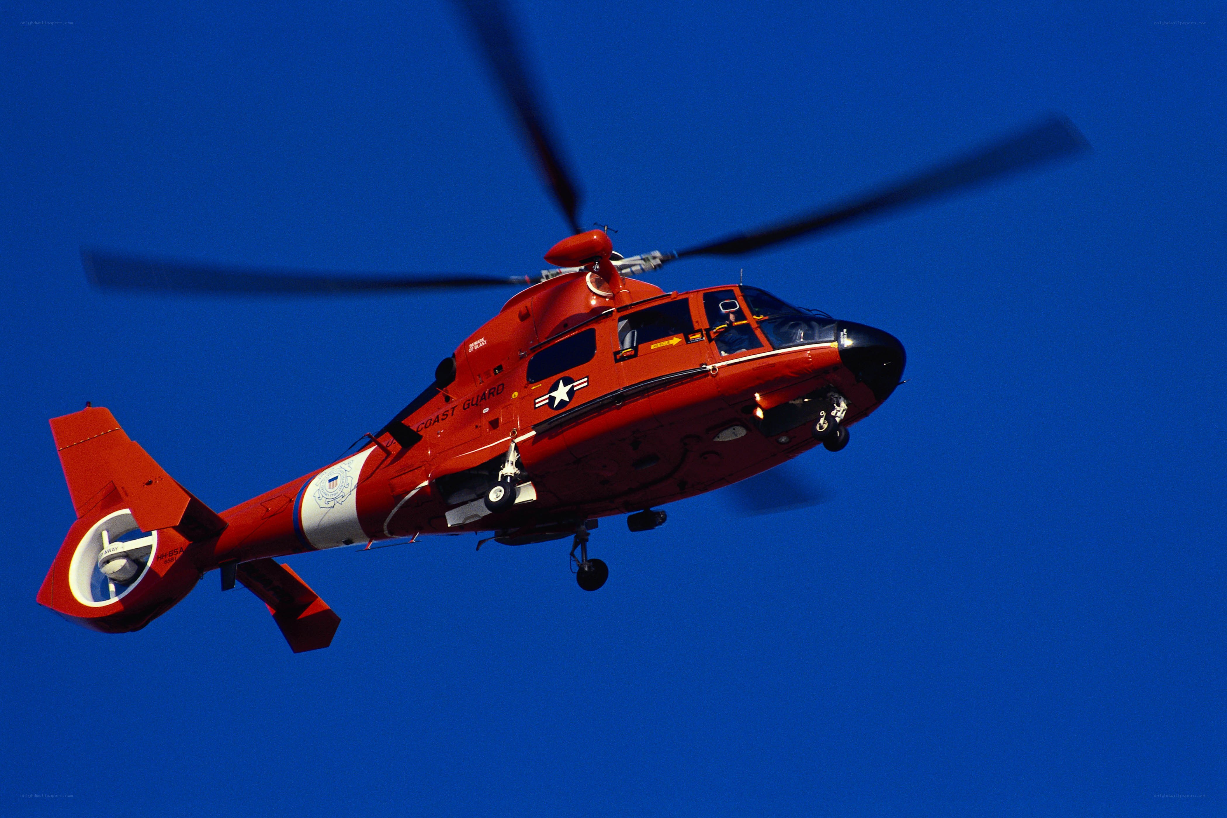 Coast Guard helicopter in flight