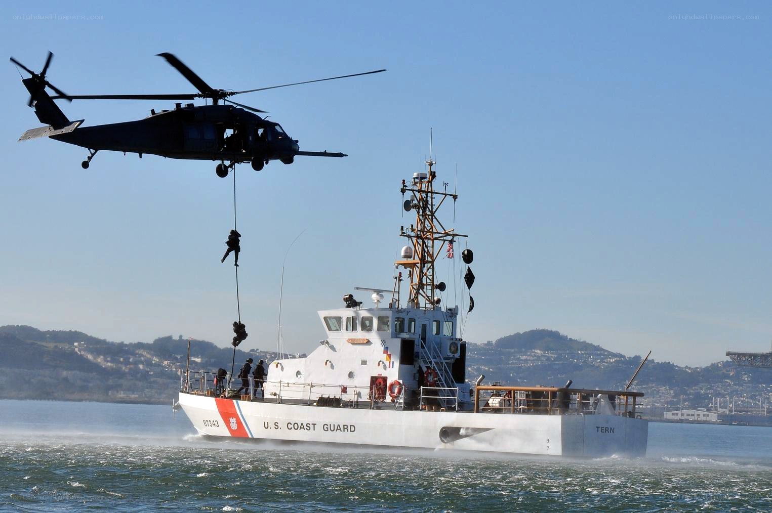 Coast Guard helicopter rescue operation