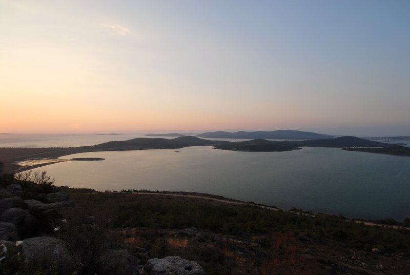 Coastal Bay at Dusk — Blue, Serene