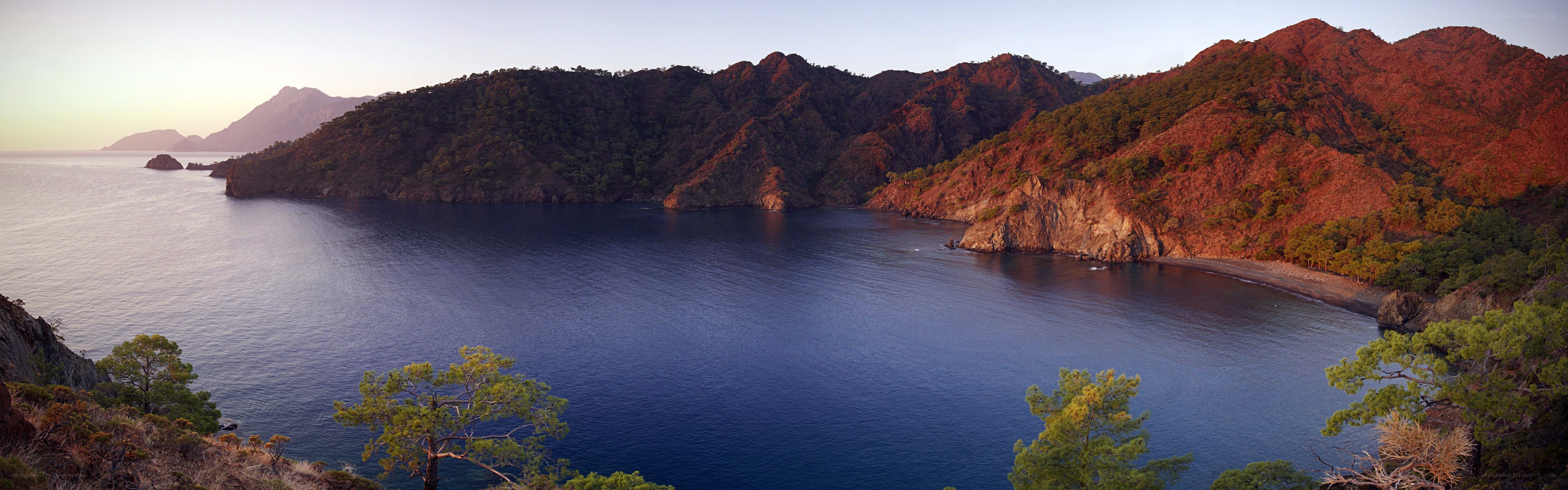 coastal bay at sunset