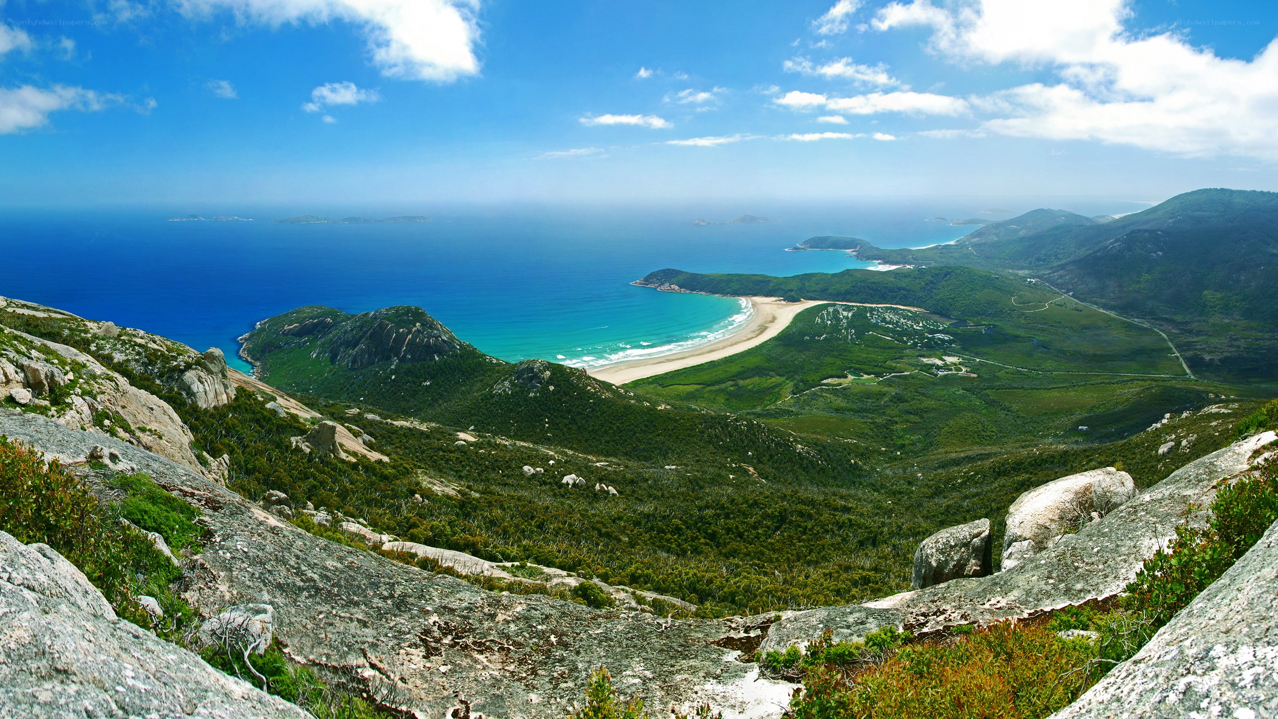 coastal bay from mountain view