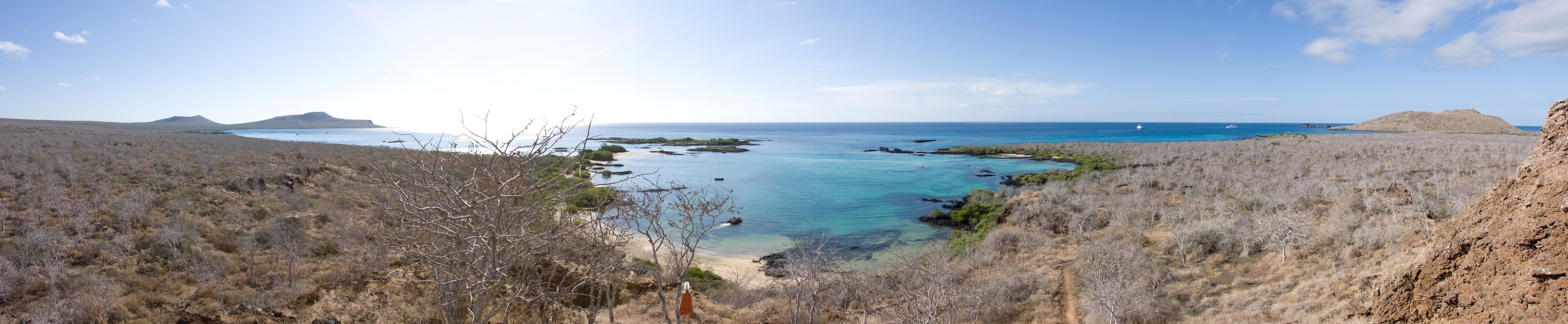 coastal bay with arid landscape