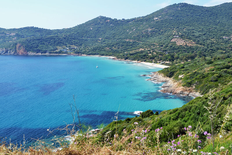 Coastal Bay with Beach — Blue, Serene, Afternoon