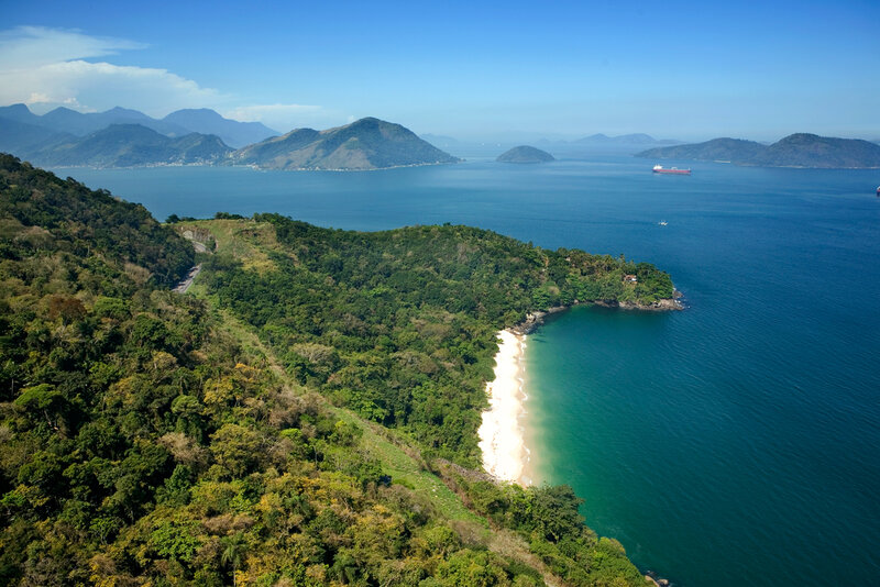 Coastal Bay with Beach — Blue, Serene