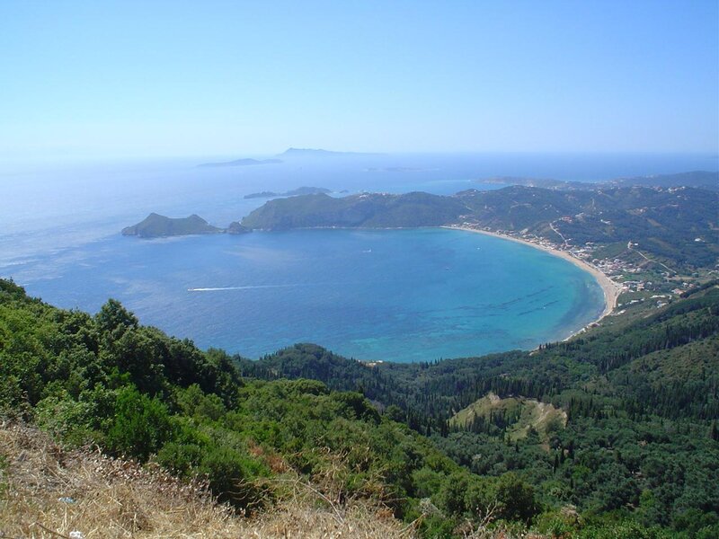 Coastal Bay with Beach — Blue