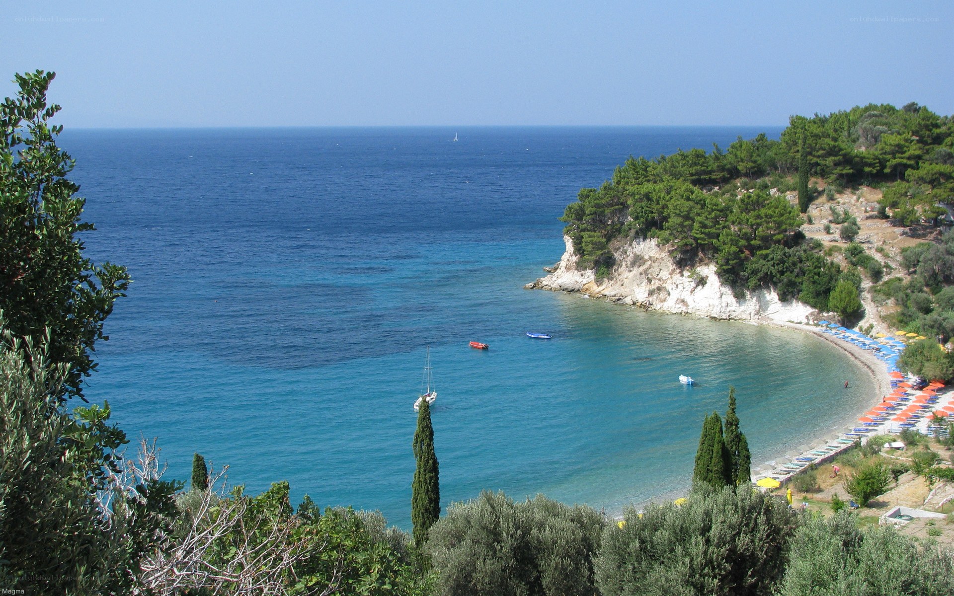 coastal bay with beach