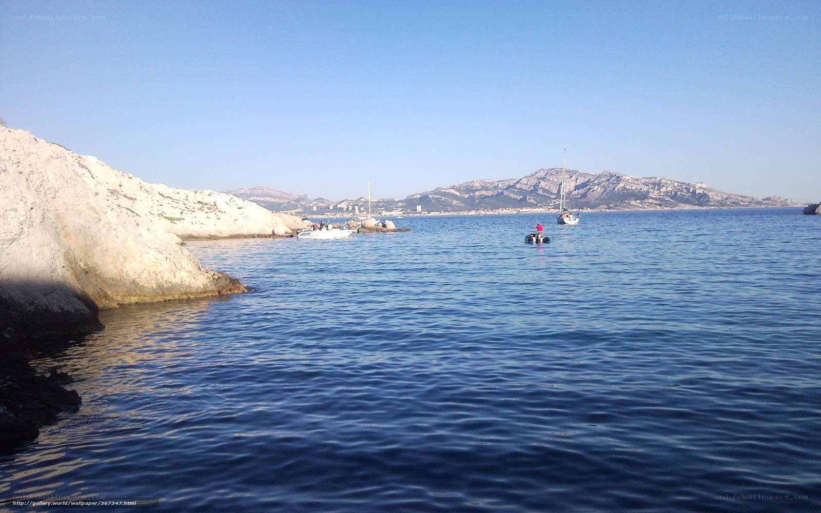 coastal bay with boats
