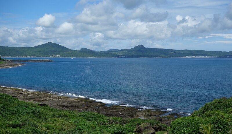 Coastal Bay with Hills — Blue, Serene, Afternoon, Photograph