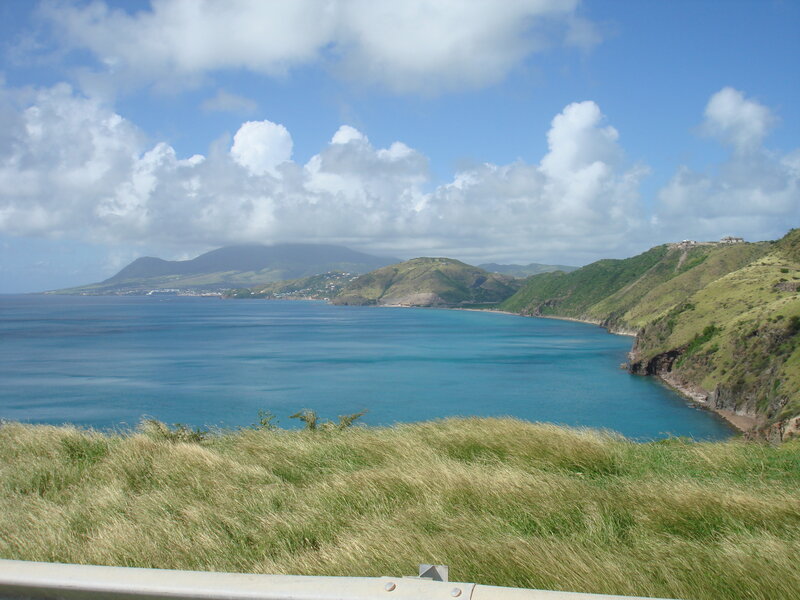 Coastal Bay with Hills — Blue