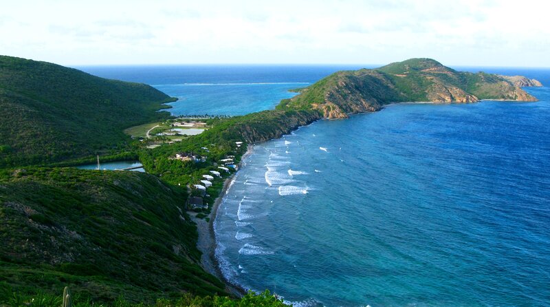 Coastal Bay with Hills — Green, Serene
