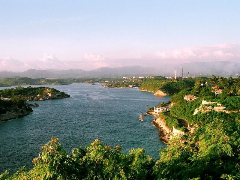 Coastal Bay with Hills — Green