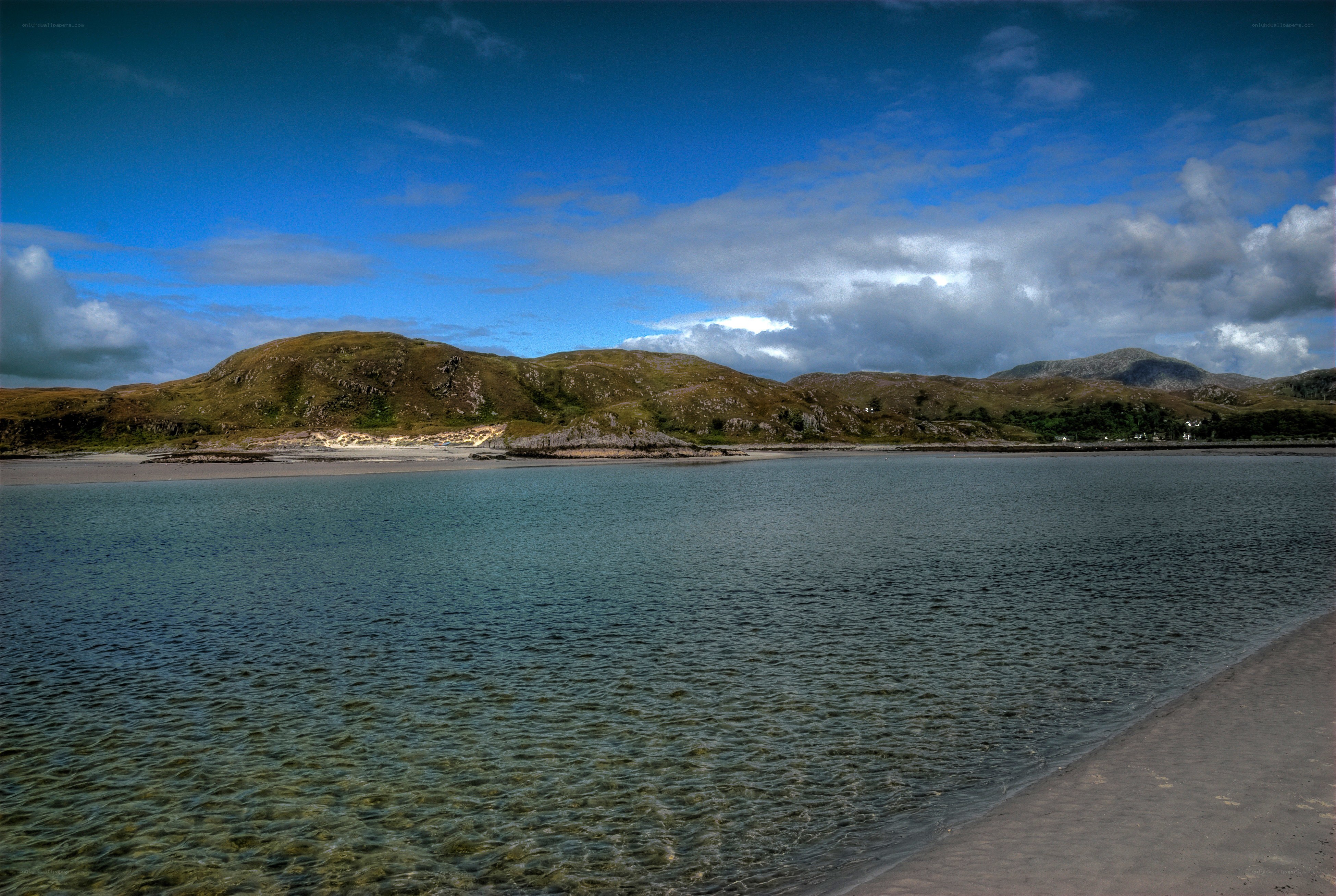 coastal bay with hills