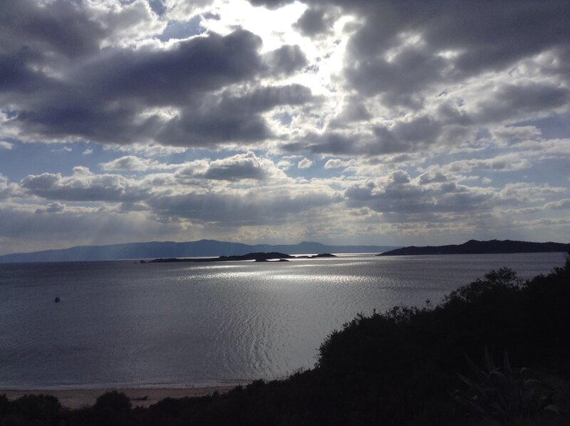 Coastal Bay with Islands — Blue, Dramatic