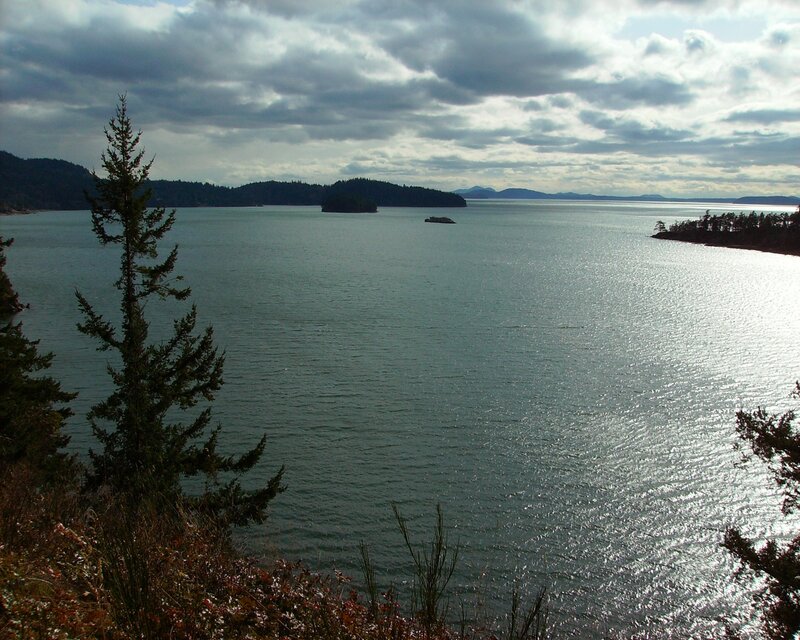 Coastal Bay with Islands — Blue, Overcast