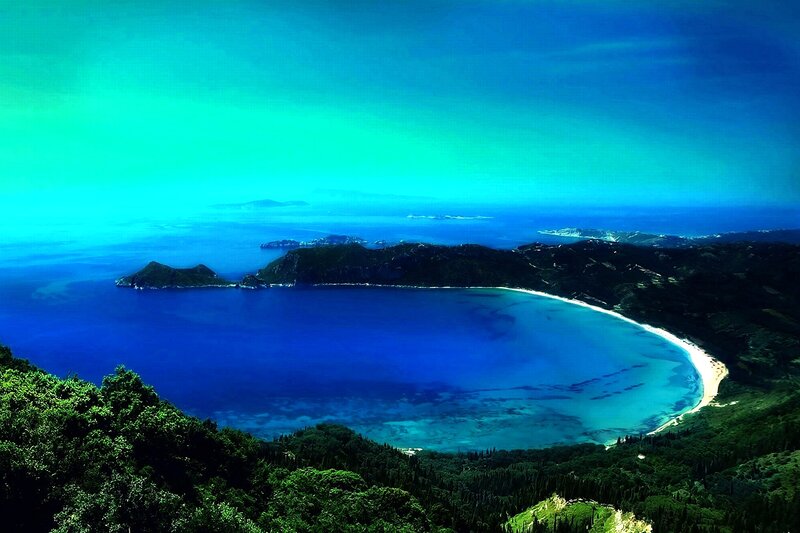 Coastal Bay with Islands — Blue, Serene