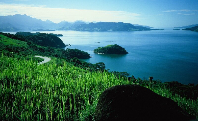 Coastal Bay with Islands — Green, Serene