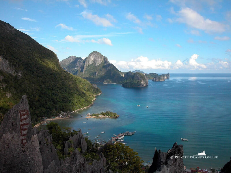 Coastal bay with limestone cliffs