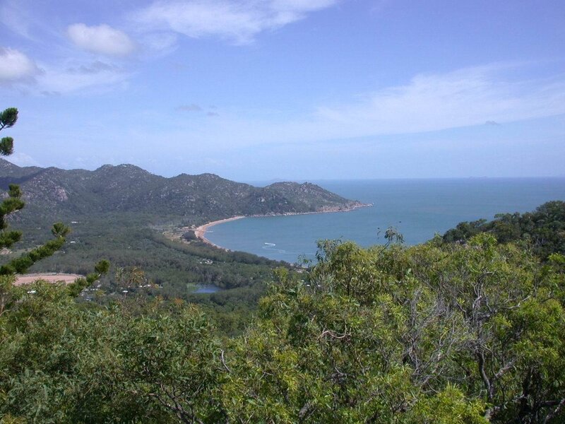 Coastal Bay with Mountains — Green, Serene, Afternoon