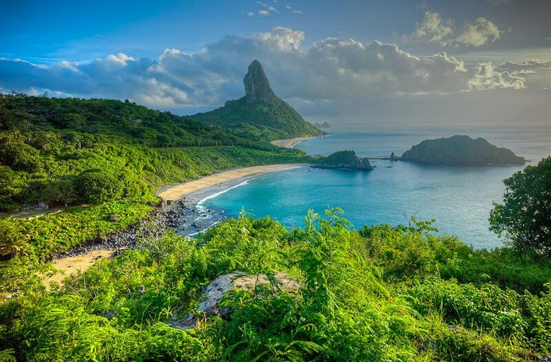 Coastal Bay with Rock Formation