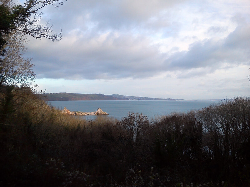 Coastal Bay with Rocks — Blue, Overcast