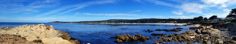 Coastal Bay with Rocks — Blue, Serene, Afternoon, Photograph, Beach