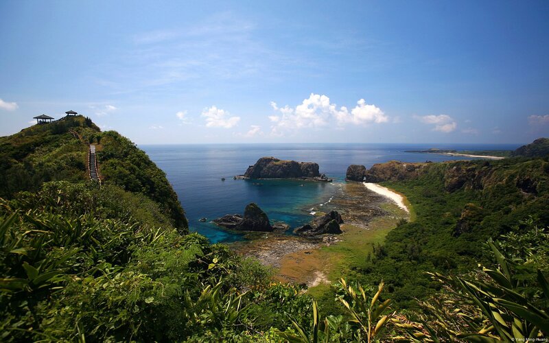 Coastal Bay with Rocks — Blue, Serene, Afternoon, Photograph, Ocean