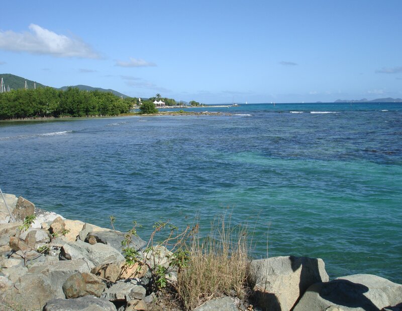 Coastal Bay with Rocks — Blue, Serene