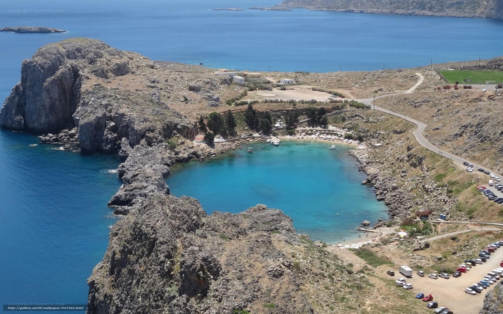 coastal bay with rocky cliffs