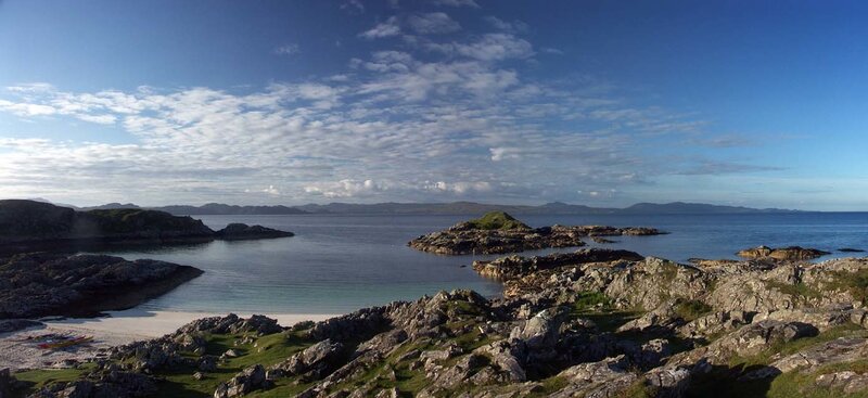 coastal bay with rocky islands