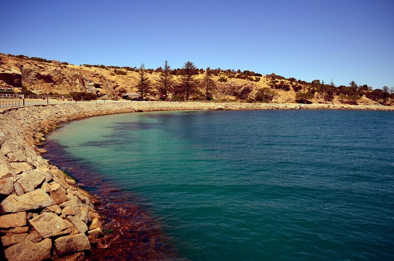 coastal bay with rocky shore