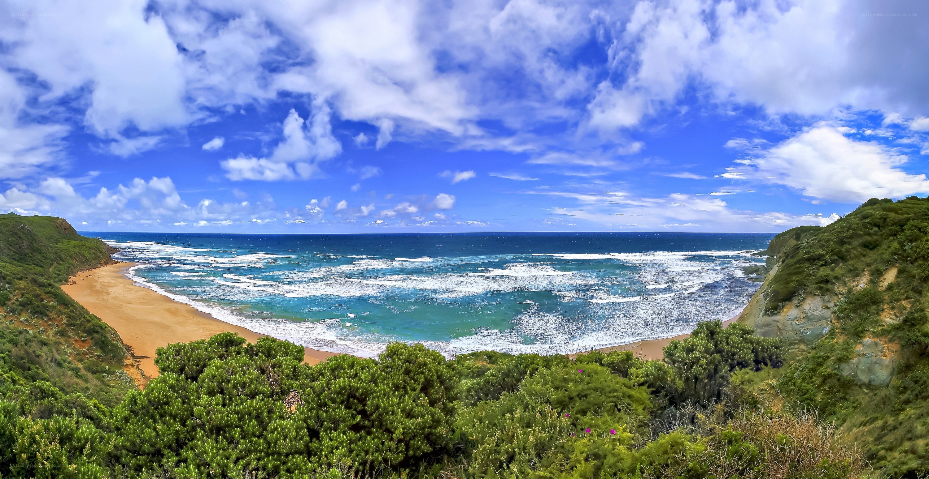 coastal bay with sandy beach